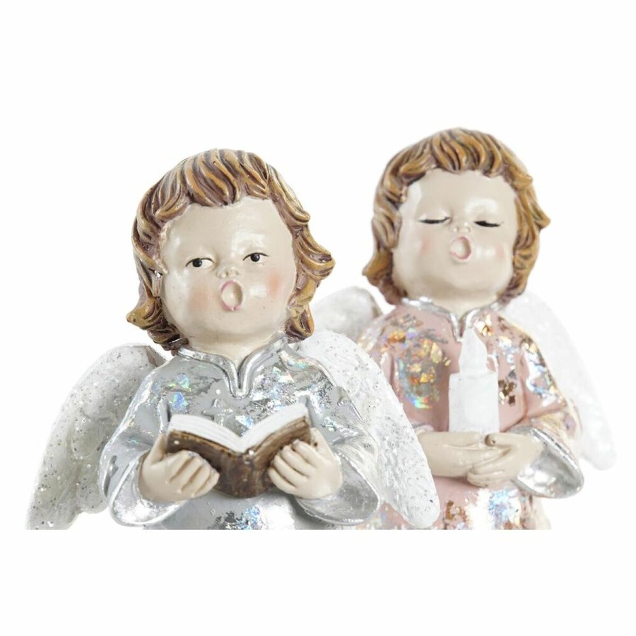 Julepynt DKD Home Decor Harpiks Engel (7 x 5 x 13 cm) (2 enheder) #9