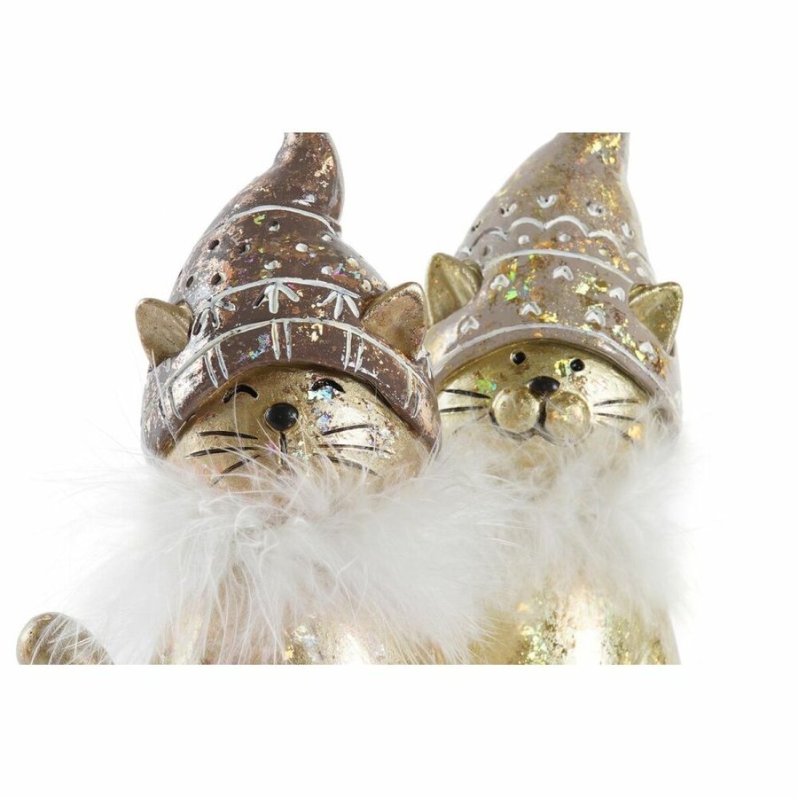 Julepynt DKD Home Decor Harpiks Kat (9 x 6 x 15 cm) (2 enheder) #9