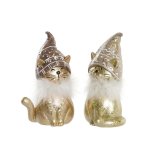 Julepynt DKD Home Decor Harpiks Kat (9 x 6 x 15 cm) (2 enheder) #1