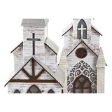 Julepynt DKD Home Decor Kirke MDF (12,5 x 11 x 33 cm) (2 enheder) #9