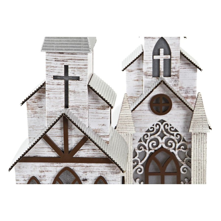 Julepynt DKD Home Decor Kirke MDF (12,5 x 11 x 33 cm) (2 enheder) #9