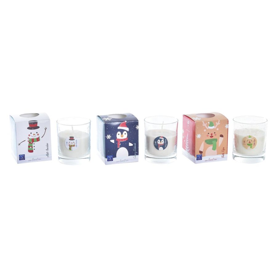 Stearinlys DKD Home Decor Jul Sne dukke (3 enheder) #1