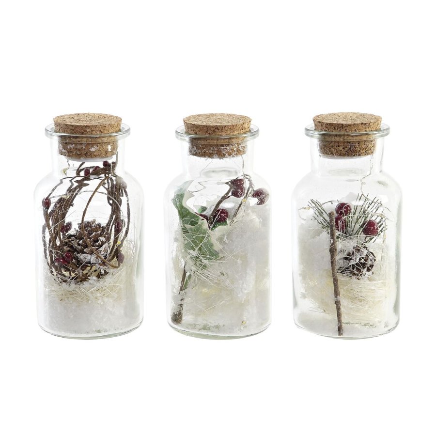 Lysdekoration DKD Home Decor Jul Natur (6 x 6 x 14 cm) (3 enheder) #1