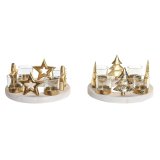 Julelys Holder DKD Home Decor Natur Gylden (2 enheder) (21 x 11,5 x 21 cm) #1