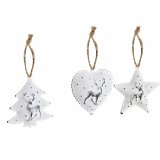 Juledekorationsst DKD Home Decor Metal (12 x 12 x 3 cm) (3 enheder) #9
