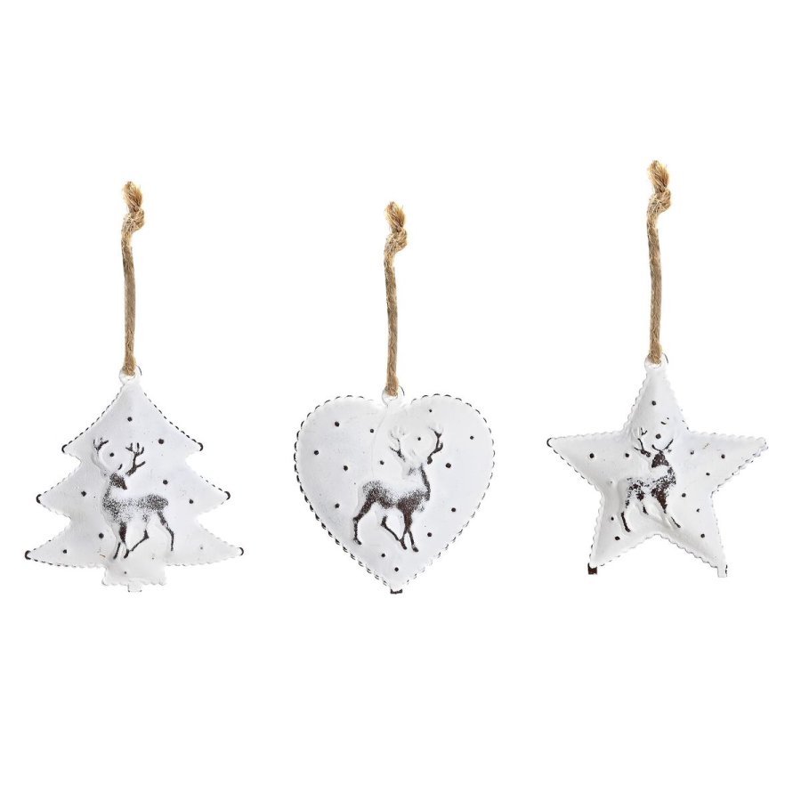 Juledekorationsst DKD Home Decor Metal (12 x 12 x 3 cm) (3 enheder) #1