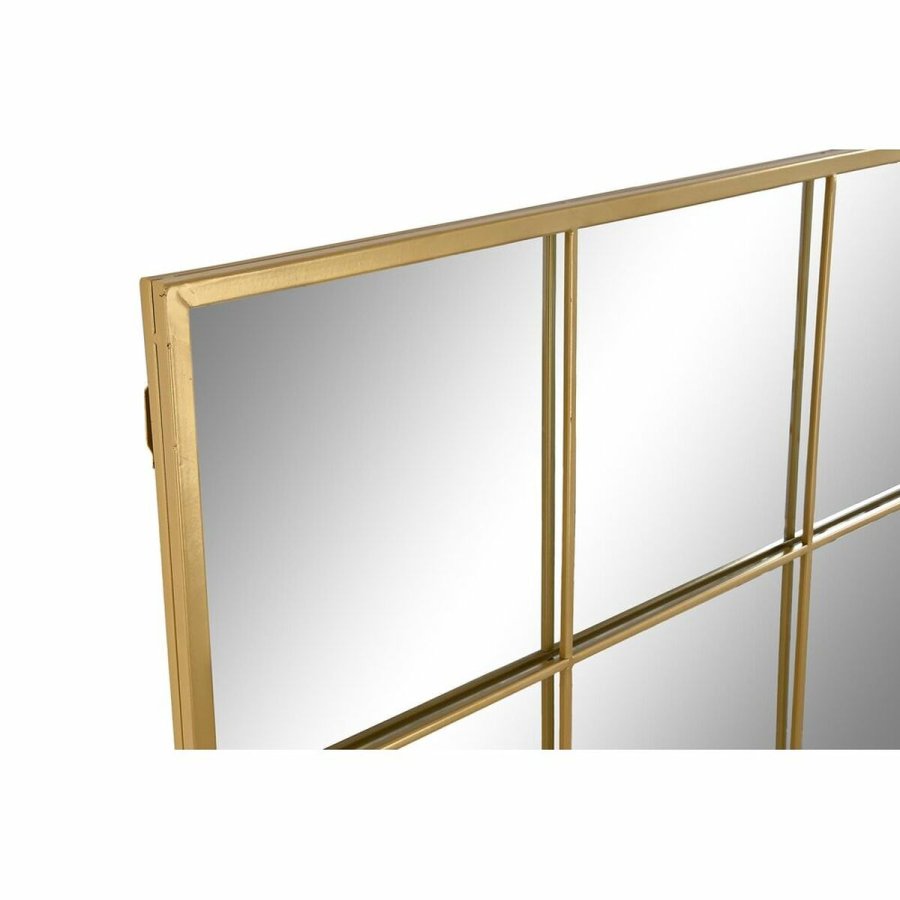 Vgspejl DKD Home Decor Gylden Krystal Jern Vindue 90 x 2 x 120 cm 90 x 1,8 x 120 cm #5