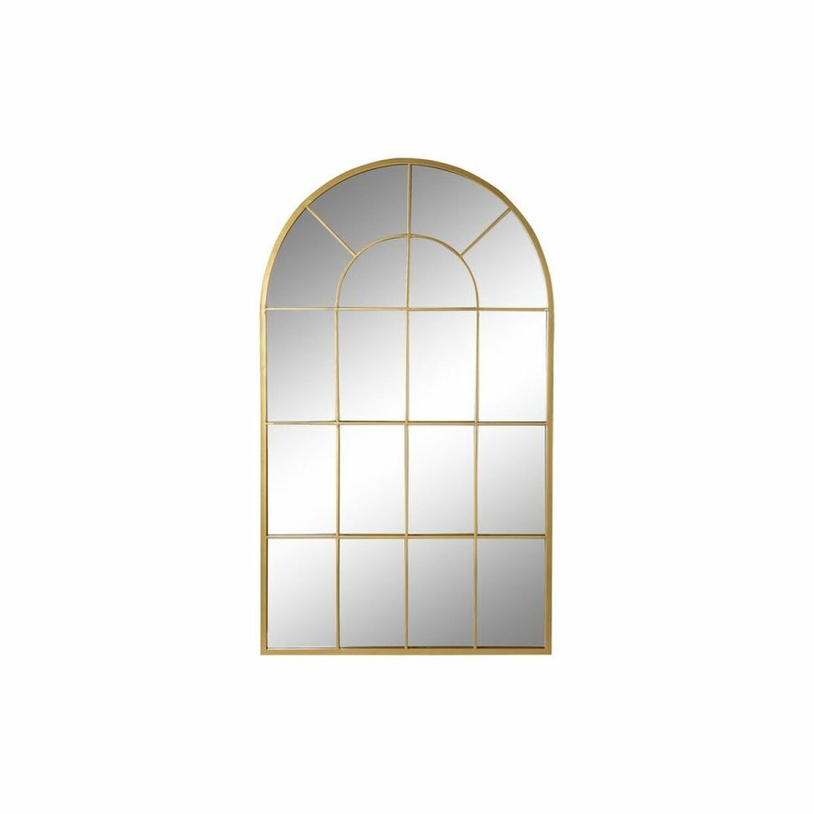 Vgspejl DKD Home Decor Krystal Gylden Vinduer Jern (70 x 2,5 x 120 cm) #1