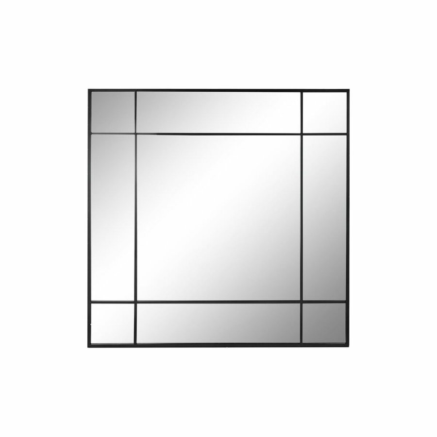 V�gspejl DKD Home Decor Sort Krystal Jern 90 x 3 x 90 cm #1