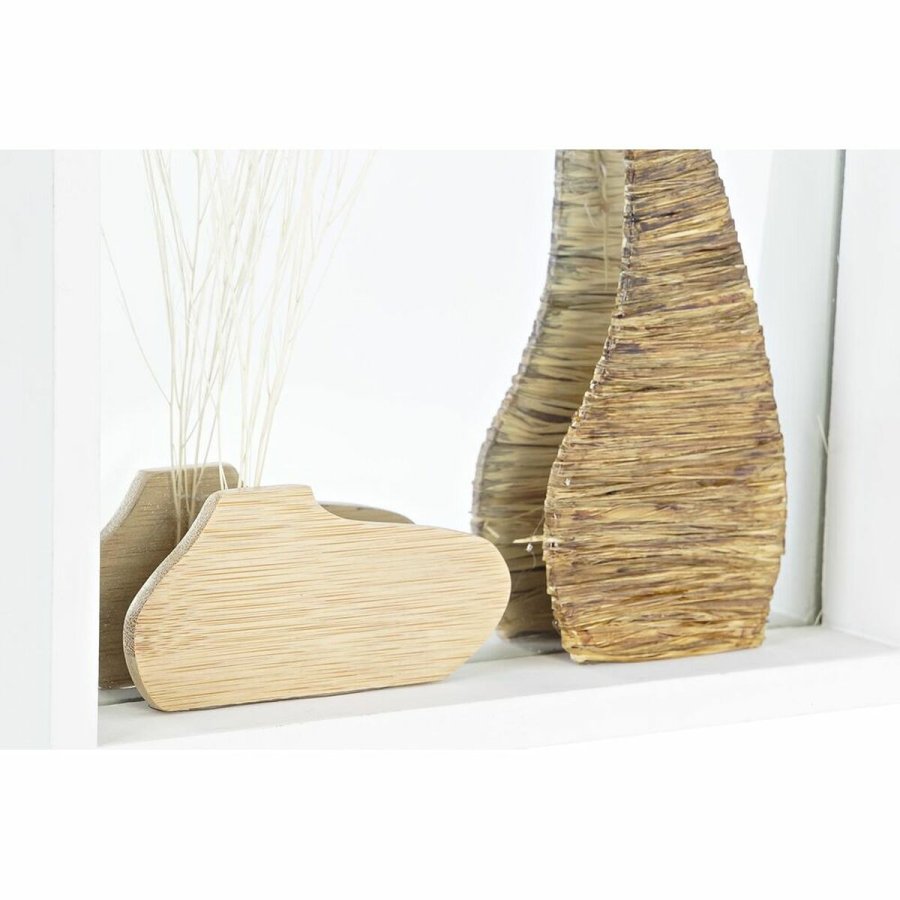 Vgspejl DKD Home Decor Hvid Natur Cottage 25 x 4 x 25 cm (2 enheder) #5