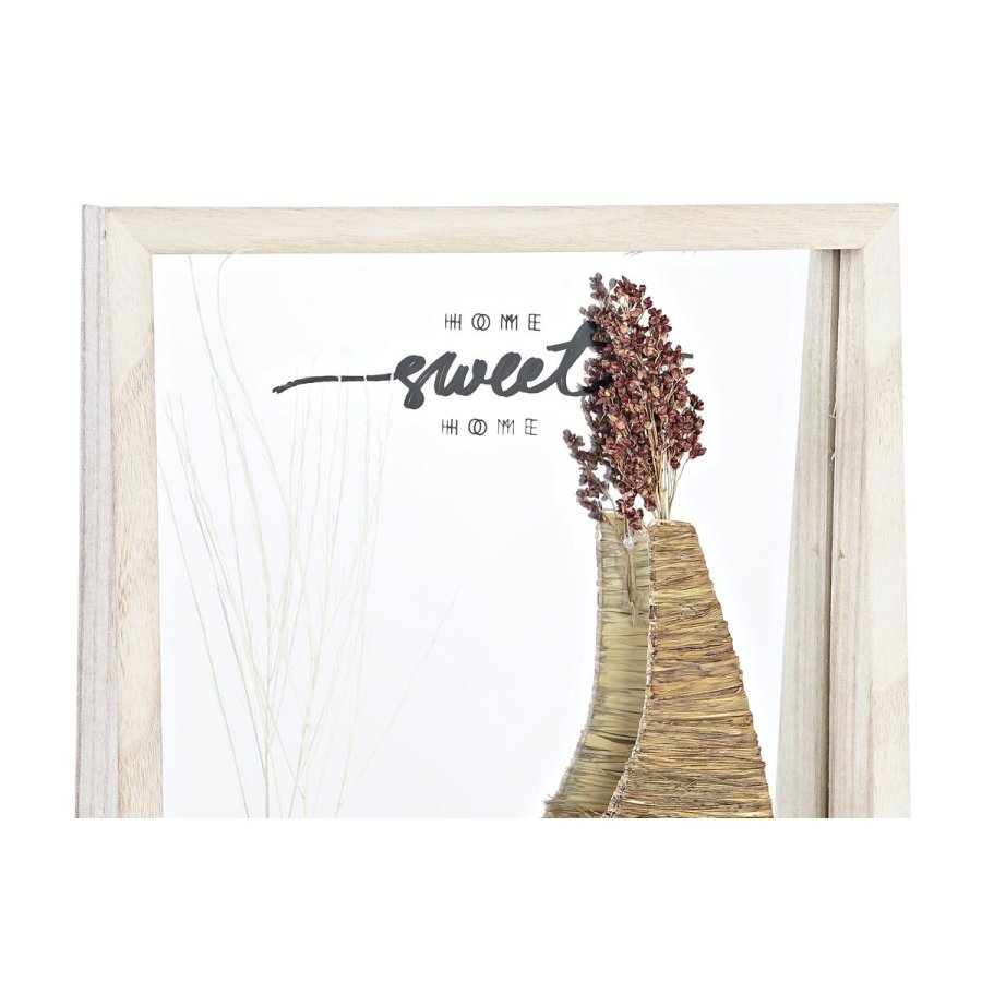 Vgspejl DKD Home Decor Hvid Natur Cottage 25 x 4 x 25 cm (2 enheder) #9