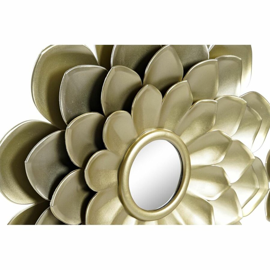 St med Spejle DKD Home Decor Spejl Champagne Gylden Hvid PP 2 enheder (35 x 1,5 x 35 cm) #5