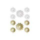 St med Spejle DKD Home Decor Spejl Champagne Gylden Hvid PP 2 enheder (35 x 1,5 x 35 cm) #1