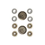 St med Spejle DKD Home Decor Krystal Gylden PP 2 enheder (35 x 2 x 35 cm) #1