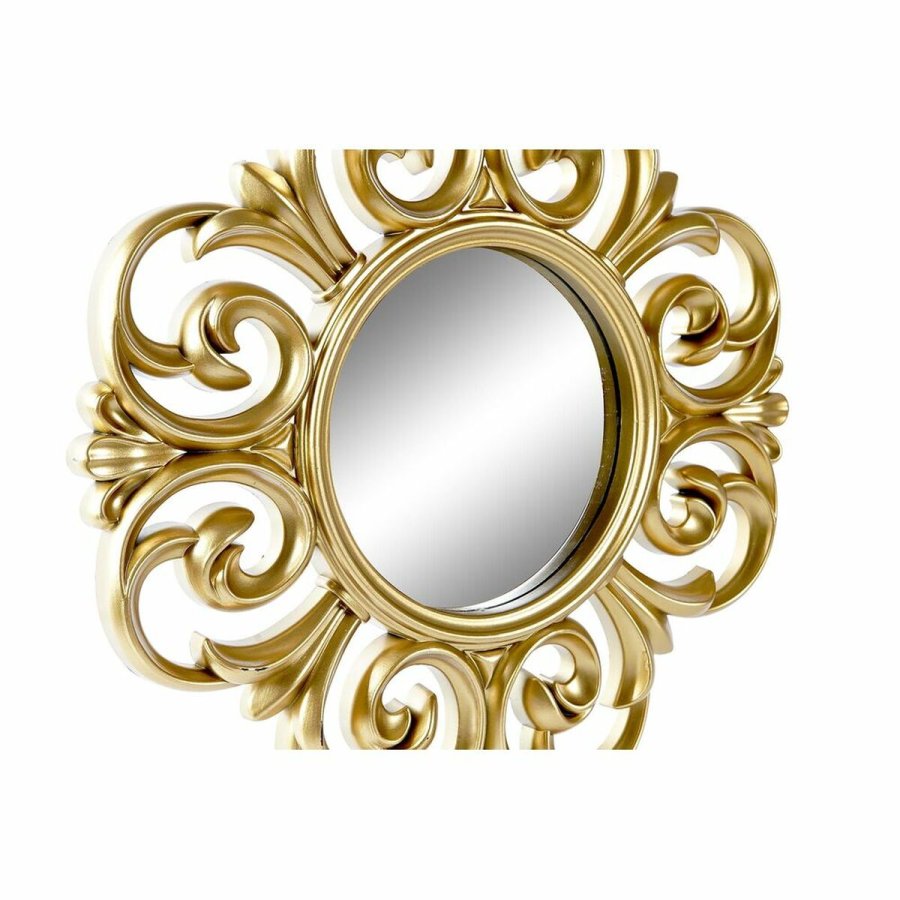 St med Spejle DKD Home Decor Krystal Gylden Hvid PP 2 enheder Moderne Afkldt (35 x 2 x 35 cm) #5