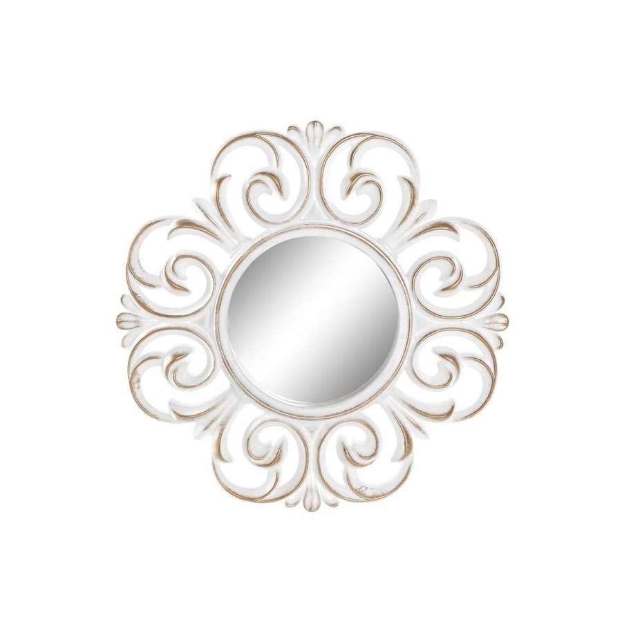St med Spejle DKD Home Decor Krystal Gylden Hvid PP 2 enheder Moderne Afkldt (35 x 2 x 35 cm) #9