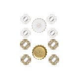 St med Spejle DKD Home Decor Krystal Gylden Hvid PP 2 enheder Moderne Afkldt (35 x 2 x 35 cm) #1