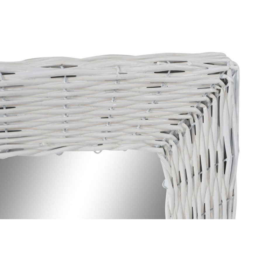 Vgspejl DKD Home Decor Hvid Cottage Fletning 53,5 x 4 x 62,5 cm #5