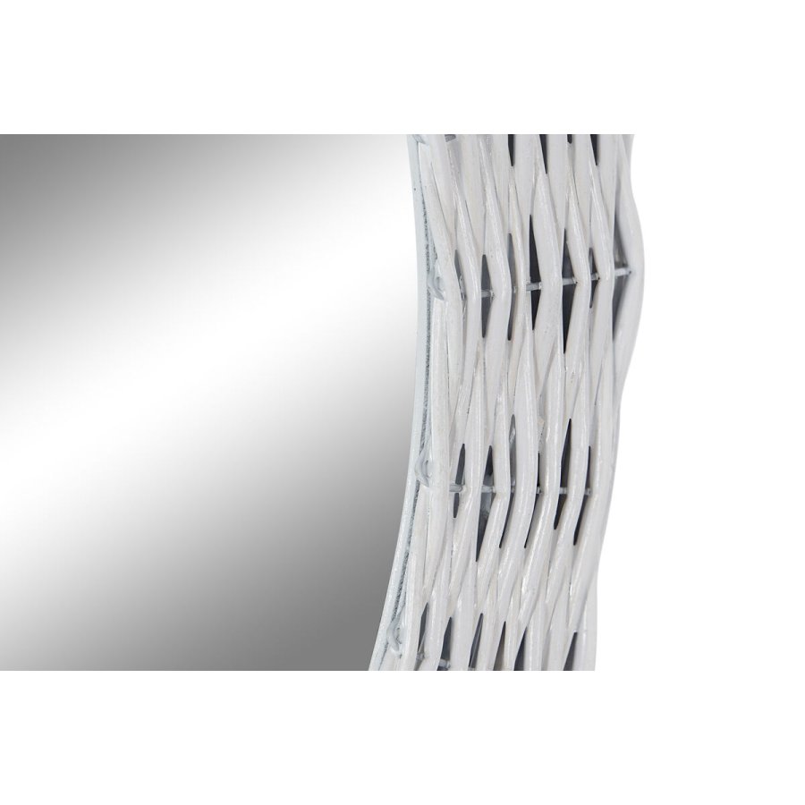 Vgspejl DKD Home Decor Hvid Cottage Fletning  60 cm 63 x 4 x 63 cm #5