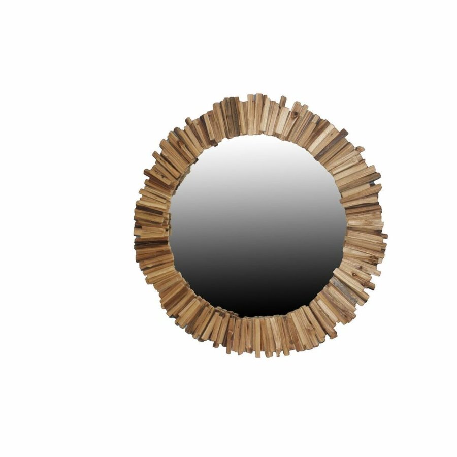 Vgspejl DKD Home Decor Natur Rejsekufferter Alpino 112 x 4 x 112 cm 125 x 4 x 125 cm 128 x 4 x 128 cm #1