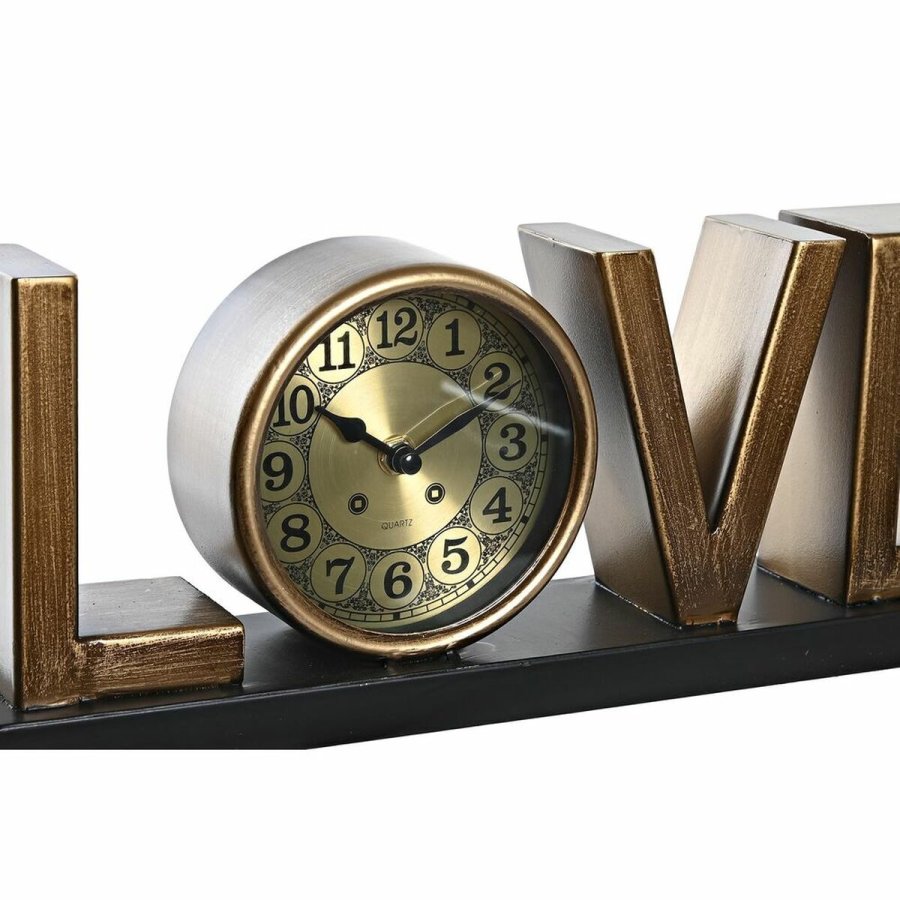 Namizna ura DKD Home Decor Love Kobber 39 x 8 x 15 cm Slvfarvet Jern Loft (2 enheder) #5