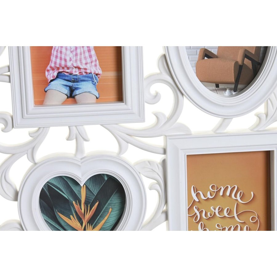 Fotoramme DKD Home Decor 8 fotos Krystal Hvid PP (58 x 2 x 37,5 cm) (2 enheder) #5