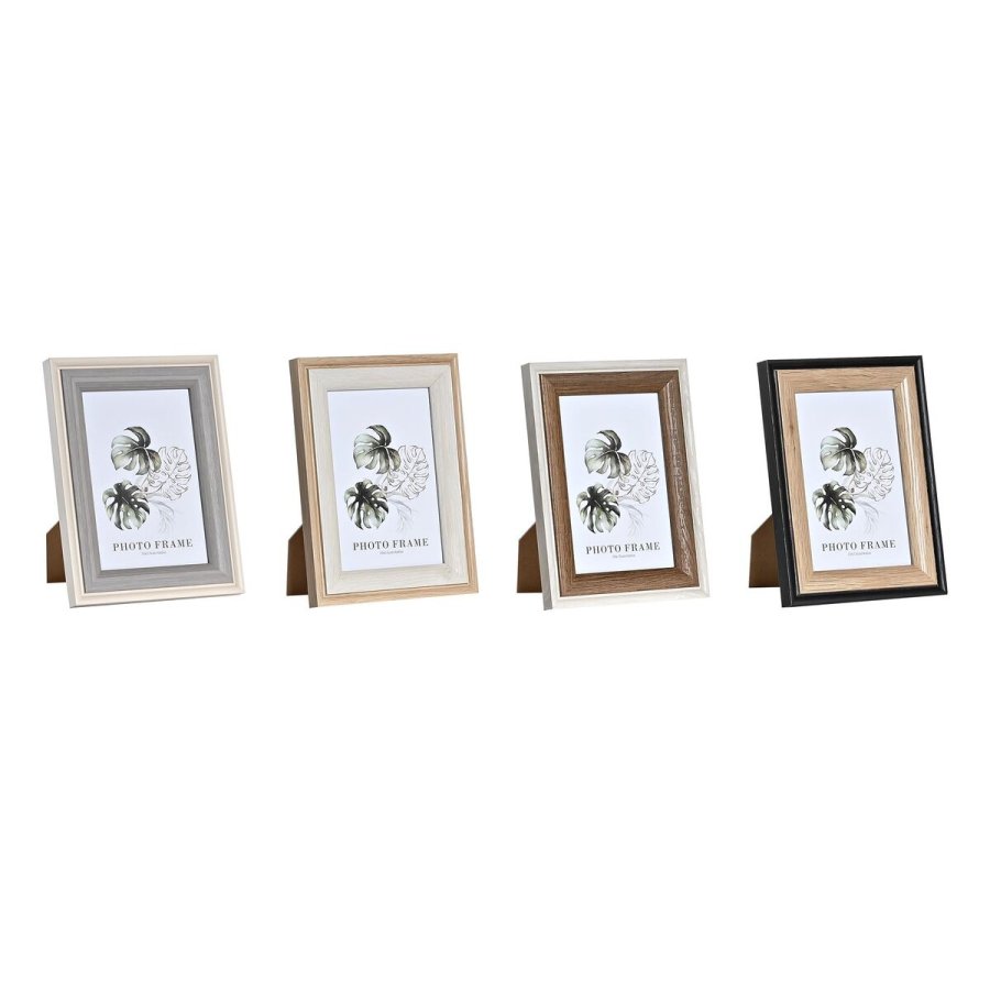 Fotoramme DKD Home Decor Gr Beige Brun Hvid Tropisk Tr MDF (15 x 1,5 x 20 cm) (4 enheder) #1