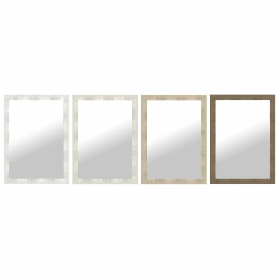 Vgspejl DKD Home Decor Brun Sort Mrkegr Elfenben 70 x 2 x 97 cm (4 enheder) #1