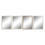 Vgspejl DKD Home Decor Hvid Brun Gr 56 x 2 x 76 cm (4 enheder) #1