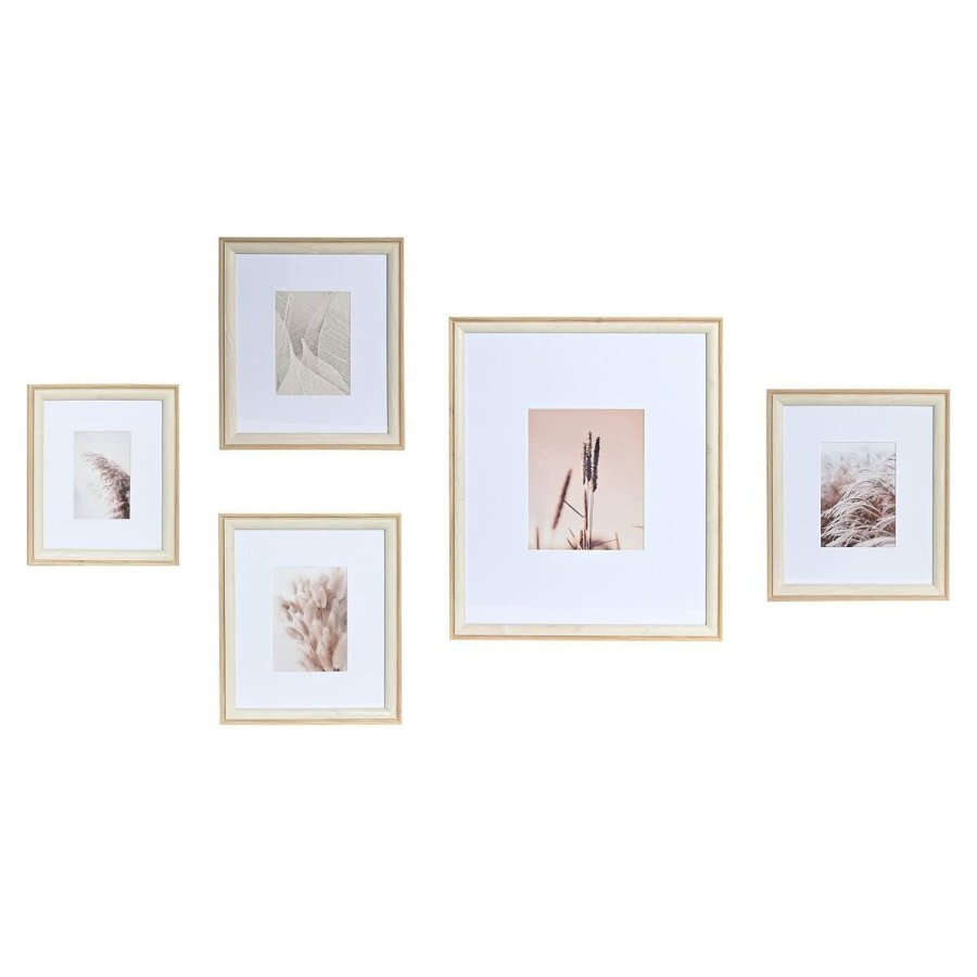 Vg billedramme DKD Home Decor Krystal Natur Hvid Tr MDF Boho (32,5 x 1,5 x 45 cm) #1