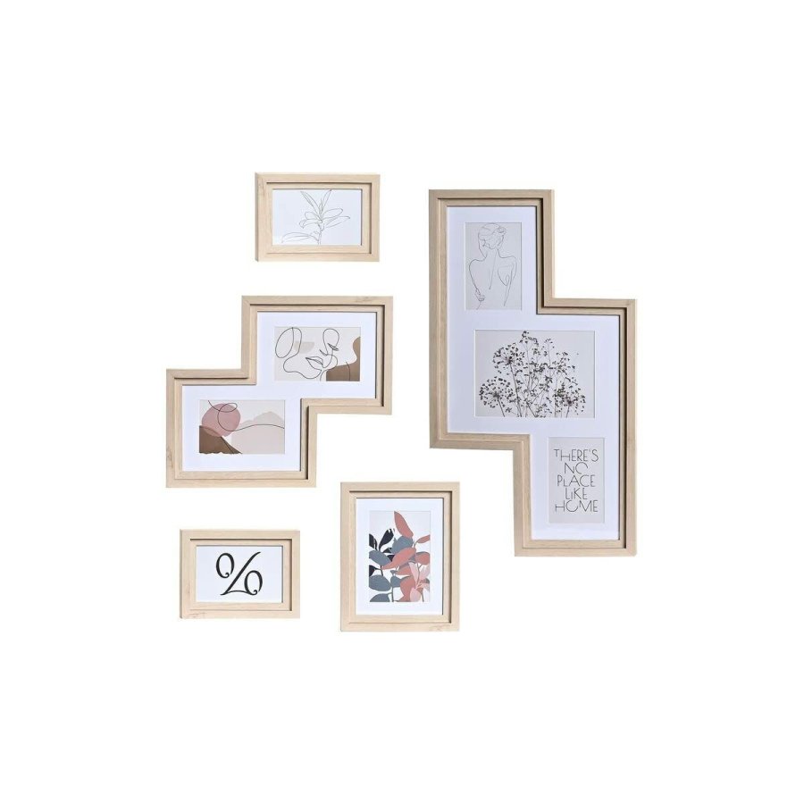 Vg billedramme DKD Home Decor Urban Krystal Natur Multifarvet Tr MDF (40 x 1,5 x 50 cm) #1