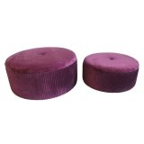 Fodsttte DKD Home Decor Polyester MDF Bourgogne (70 x 70 x 28 cm) #1