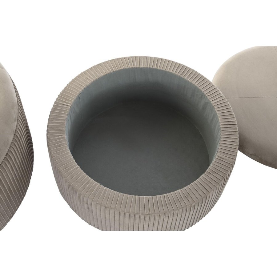 Fodsttte DKD Home Decor 70 x 70 x 32 cm 70 x 70 x 28 cm Fljl Lysegr Tr MDF #2