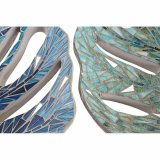 Borddekoration DKD Home Decor Bl Grn Harpiks Krystal 45 x 36 x 9 cm 43 x 36 x 9 cm (2 enheder) #2