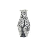 Vase DKD Home Decor Tr Hvid Sort Hvid/Sort Krystal Terrakotta 29 x 29 x 60 cm #1