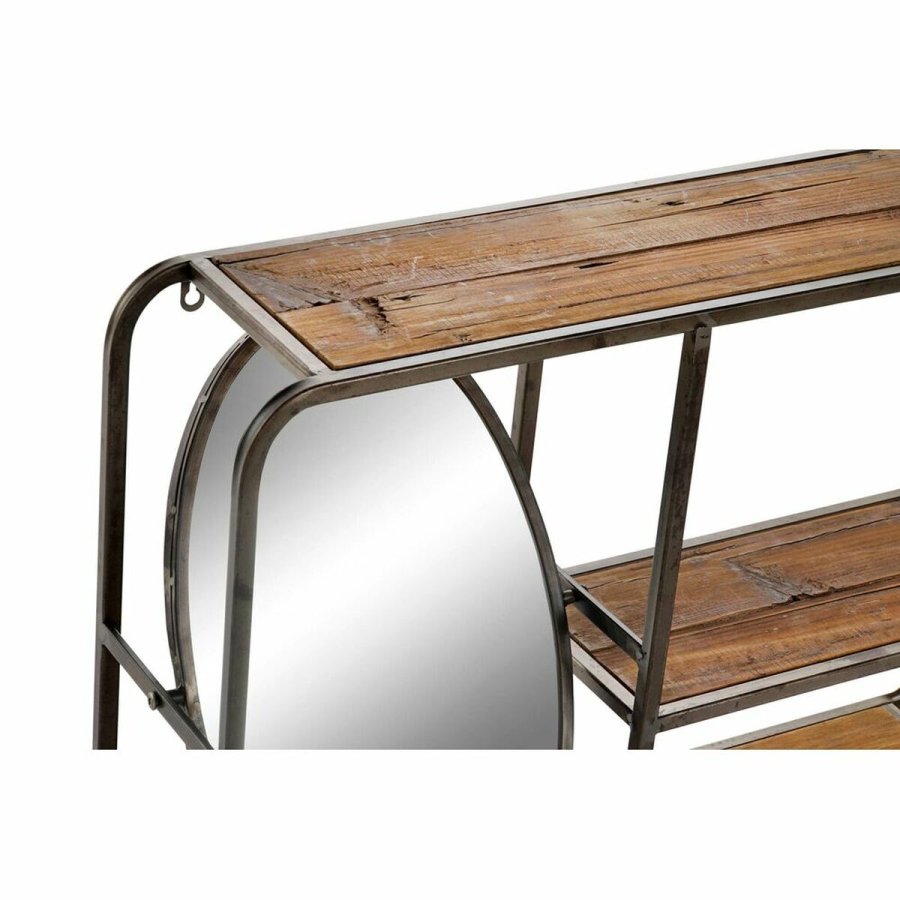 Hylder DKD Home Decor Sort Mrkebrun Tr Metal Spejl 73 x 19 x 50 cm #4