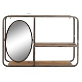 Hylder DKD Home Decor Sort Mrkebrun Tr Metal Spejl 73 x 19 x 50 cm #3