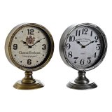 Namizna ura DKD Home Decor Gylden Slvfarvet Metal Krystal Vintage 20,5 x 13,5 x 28 cm (2 enheder) #1