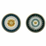 Vgur DKD Home Decor Krystal Gylden Turkisbl Jern Moderne (2 enheder) (40 x 6 x 40 cm) #1
