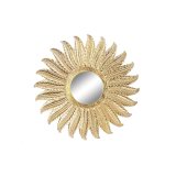 Vgspejl DKD Home Decor Gylden Fjer Indianer mand Afkldt 90 x 3 x 90 cm #1