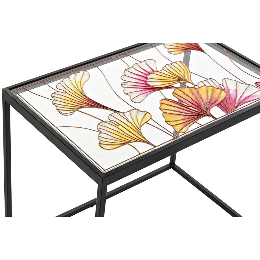 St med 3 borde DKD Home Decor Gul Sort Pink Gylden 60 x 40 x 50 cm #2