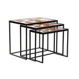 St med 3 borde DKD Home Decor Gul Sort Pink Gylden 60 x 40 x 50 cm #3