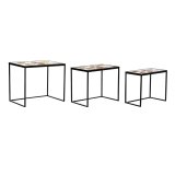 St med 3 borde DKD Home Decor Gul Sort Pink Gylden 60 x 40 x 50 cm #1