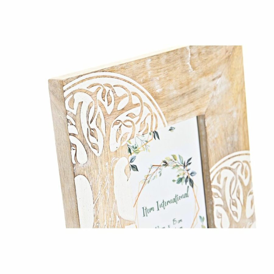 Fotoramme DKD Home Decor Hvid Brun Tr Krystal Mangotr Indianer mand 20 x 2 x 25,5 cm #5