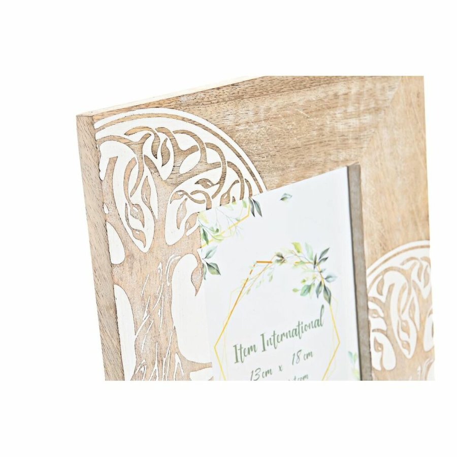 Fotoramme DKD Home Decor Hvid Brun Tr Krystal Mangotr Indianer mand 23 x 2 x 28 cm #5