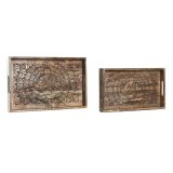 Bakkest DKD Home Decor 2 enheder Brun Mrkebrun Mangotr (2 enheder) #7