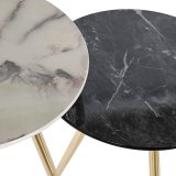 St med 2 borde DKD Home Decor Hvid Sort Gylden 46 x 46 x 45 cm #2