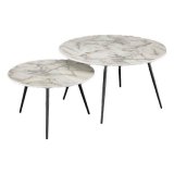 St med 2 borde DKD Home Decor Hvid Gylden 80 x 80 x 45 cm #1