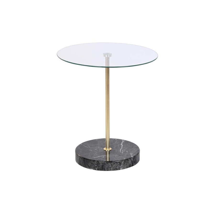Sofabord DKD Home Decor Sort Gennemsigtig Gylden Krystal Stl 45 x 45 x 50 cm #1
