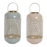 Lyseholder DKD Home Decor 24 x 24 x 46 cm Bl Pink Aluminium 24 x 24 x 56 cm (2 enheder) #1